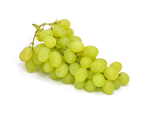 Зеленый Виноград Белом Фоне — стоковое фото