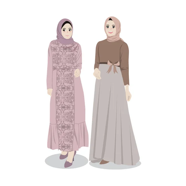 Les Filles Portent Kebaya Robe Pour Demoiselles Honneur Illustration Vectorielle — Image vectorielle