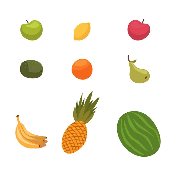 Set Von Früchten Icon Vektor Illustration — Stockvektor