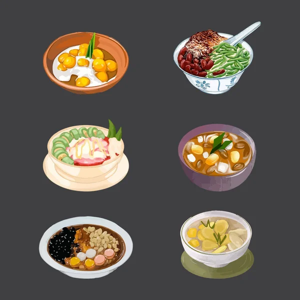 Ινδονησιακή Παραδοσιακά Γλυκά Για Ιφτάρ Γεύμα Εικονογράφηση Διάνυσμα — Διανυσματικό Αρχείο