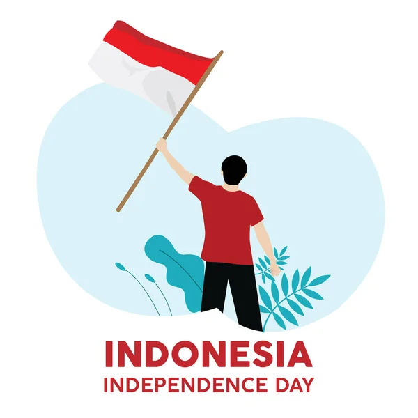 Celebrando Feliz Día Independencia Indonesia Ilustración Vectorial — Vector de stock