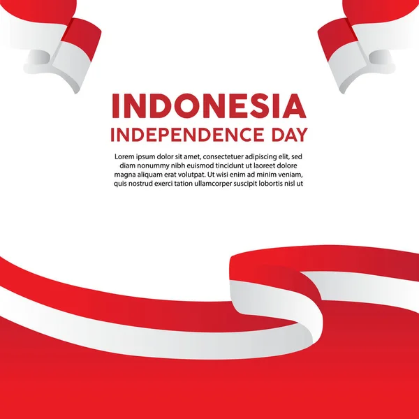 Fahnenband Oder Banner Mit Der Flagge Indonesiens Vorlage Für Plakatgestaltung — Stockvektor