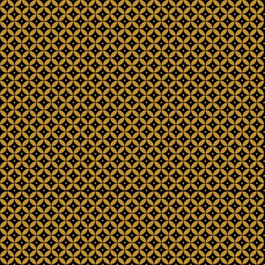 Batik Düzeni Kawung Yogyakarta, Orta Java Endonezya. Vektör İllüstrasyonu