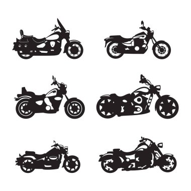 Motosiklet Simgesi Logo Şablonu Vektör İllüstrasyonu