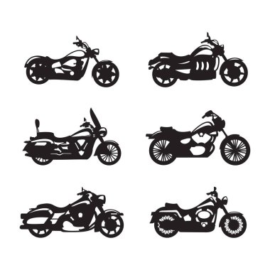 Motosiklet Simgesi Logo Şablonu Vektör İllüstrasyonu
