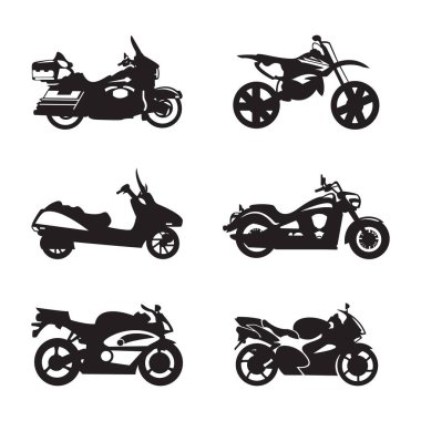 Motosiklet Simgesi Logo Şablonu Vektör İllüstrasyonu