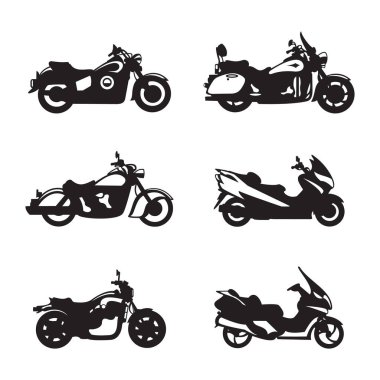 Motosiklet Simgesi Logo Şablonu Vektör İllüstrasyonu