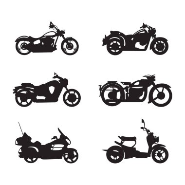 Motosiklet Simgesi Logo Şablonu Vektör İllüstrasyonu