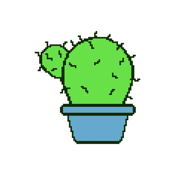 Cactus Pixel Art Games Applications — Stock Vector