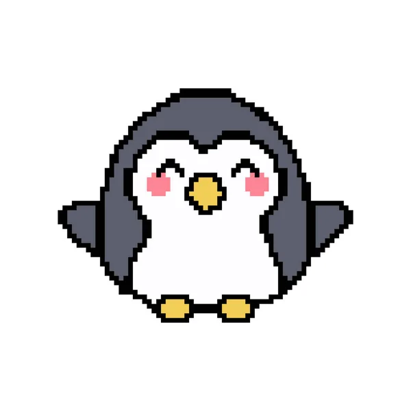Pingüino Pixel Art Para Juegos Aplicaciones — Archivo Imágenes Vectoriales