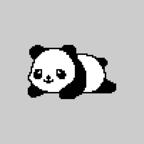 Pixel Art Panda Pour Jeux Applications — Image vectorielle