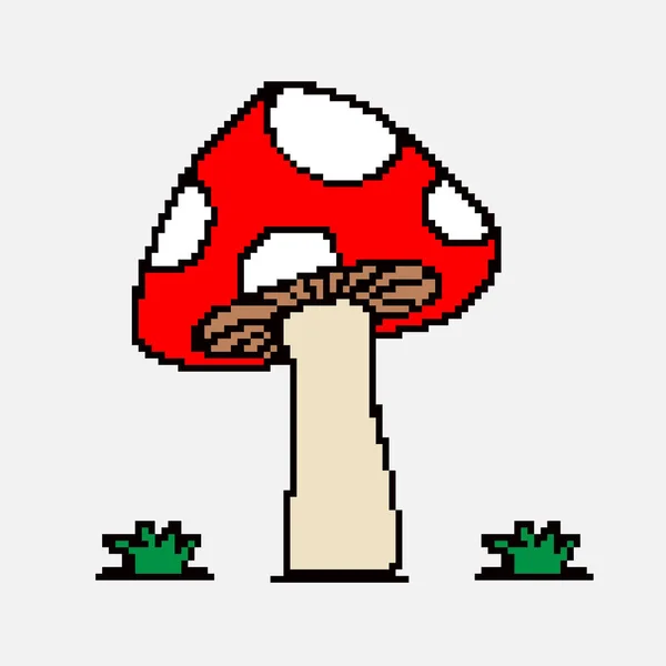 Cogumelos Pixel Art Para Jogos Aplicações — Vetor de Stock
