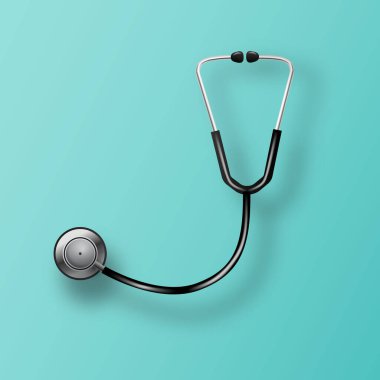 3D gerçekçi vektör tıbbi steteskop.
