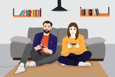 Aşk oyunlarının hobileri çiftlerin yazları, tatillerde, sevdikleriyle vakit geçirmeleridir. Mutluluk ev kavramı, renkli vektör çizimi gibi bir yer yoktur..