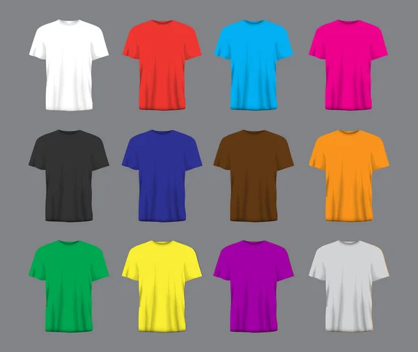 stock vector Template tshirt design in twelve different colors