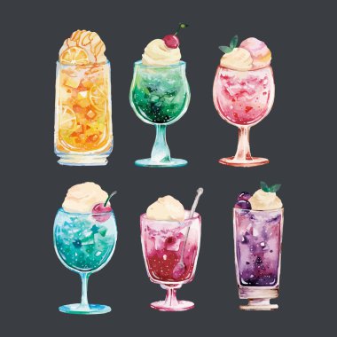 Suluboya içecek vektör çizimi