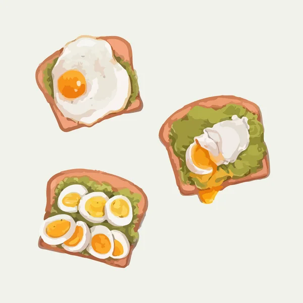 Illustration Vectorielle Sandwich Oeuf Aquarelle — Image vectorielle