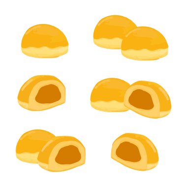 Bayram kutlaması için Nastar ya da Endonezya ananaslı kurabiyeleri. Vektör illüstrasyonu