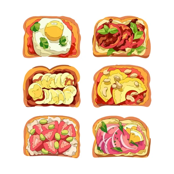 Suluboya Tatlı Lezzetli Tost Sandviçi Çizimi — Stok Vektör