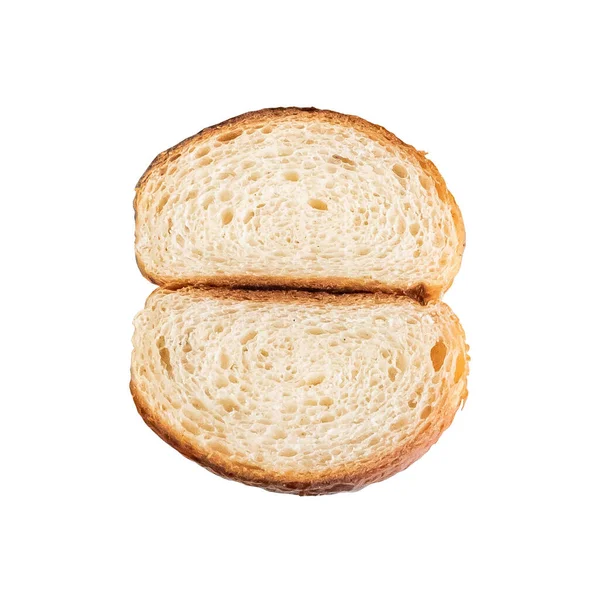 Gesneden Croissant Een Witte Achtergrond — Stockfoto