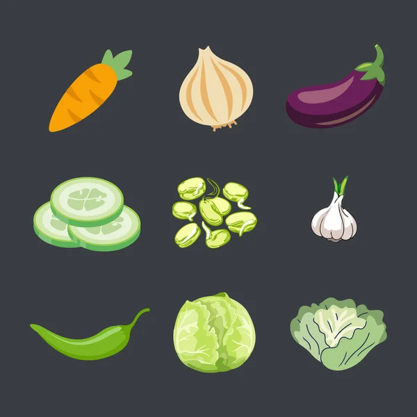 Gemüse Isoliert Auf Weißem Hintergrund Vektor Illustration — Stockvektor