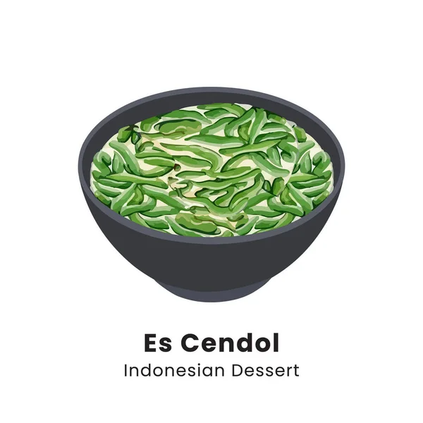 stock vector Es Cendol is a tradisional Indonesian iced sweet dessert. Hand drawn vector illustration