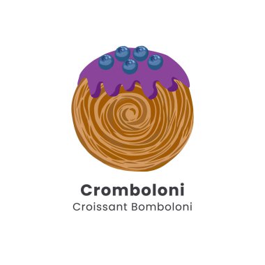 New York 'un vektör illüstrasyonunda kruvasan ya da yaban mersinli cromboloni var.