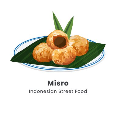 Elle çizilmiş combro Endonezya böreği palmiye şekeriyle doldurulmuş rendelenmiş kasavadan yapılır.