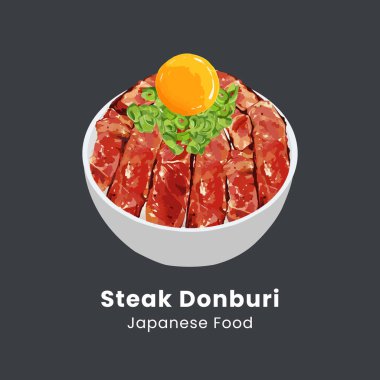 Donburi bifteği, Japon usulü ızgara ve York usulü yumurta.