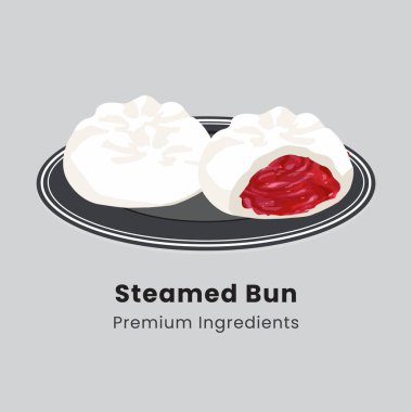 Buğulanmış Çin yemeğinin el çizimi vektör çizimi