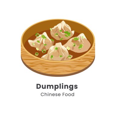 Bambu buharlı sepetteki Çin yemeklerinin el çizimi çizimi tasviri