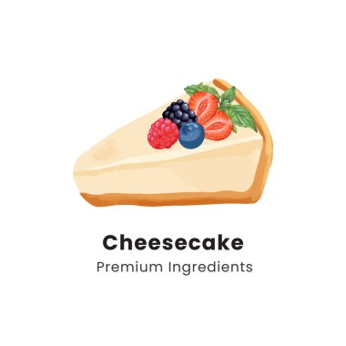 Cheesecake dilimlerinin el çizimi vektör çizimi