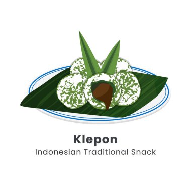 Vector illustration indonesian traditional cakes klepon clipart