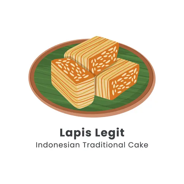 stock vector Hand drawn vector illustration of lapis legit traditional Indonesian layers cake