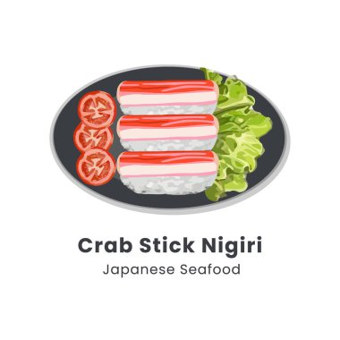 Elle çizilmiş Yengeç Çubuğu çizimi Nigiri