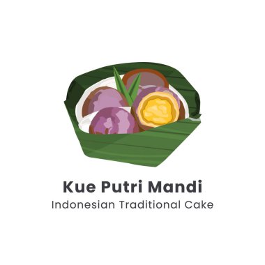 Putri Mandi Pastası Geleneksel Pastasının El Çizimi Vektör İllüstrasyonu