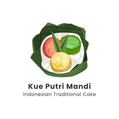 Putri Mandi Pastası Geleneksel Pastasının El Çizimi Vektör İllüstrasyonu