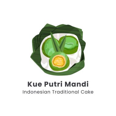 Putri Mandi Pastası Geleneksel Pastasının El Çizimi Vektör İllüstrasyonu