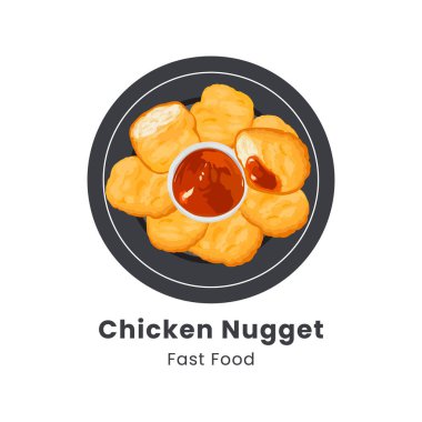 Chicken Nugget 'ın el çizimi vektör çizimi