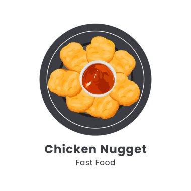 Chicken Nugget 'ın el çizimi vektör çizimi
