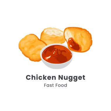 Chicken Nugget 'ın el çizimi vektör çizimi