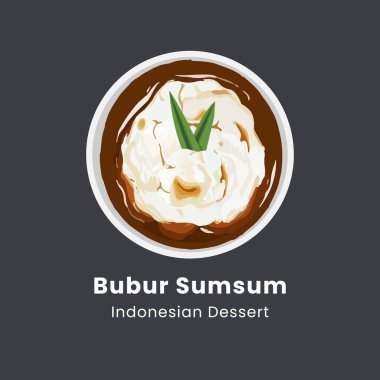 Pirinç unu Hindistan cevizi sütü lapası veya kahverengi şeker şurubuyla servis edilen Bubur Sumsum.
