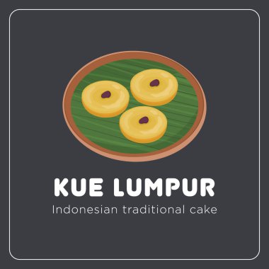Kue Lumpur veya Endonezya Geleneksel Pasta Vektörü İllüstrasyonu