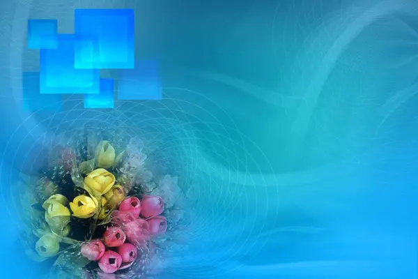 Abstrakter Hintergrund Mit Blauen Und Weißen Blumen — Stockfoto