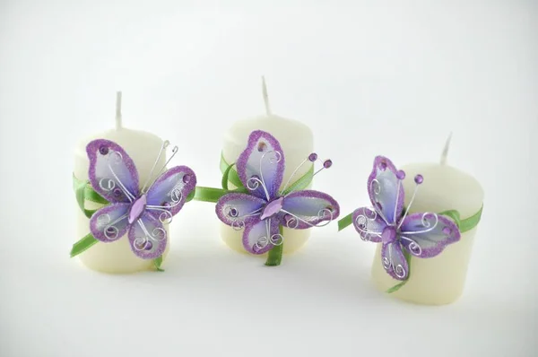 Mooie Orchidee Bloemen Witte Achtergrond — Stockfoto