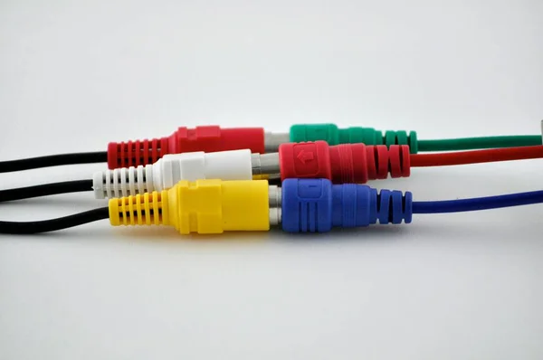 Kábel Vezetékek Fehér Háttérrel — Stock Fotó