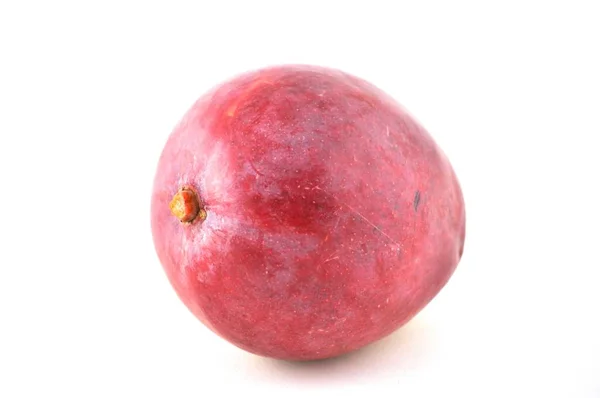 Zralé Červené Granátové Jablko Izolované Bílém Pozadí — Stock fotografie