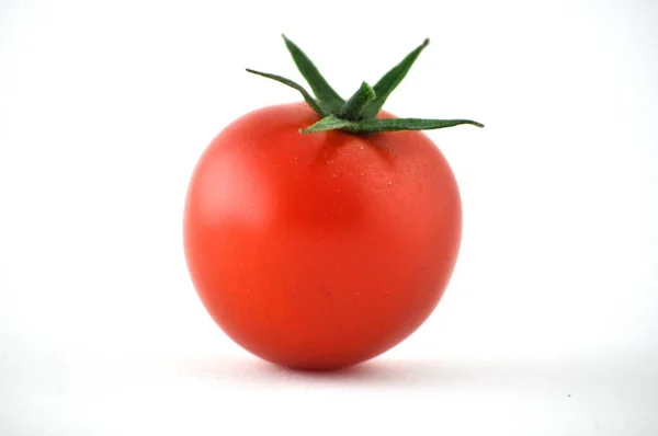 Röd Tomat Vit Bakgrund — Stockfoto