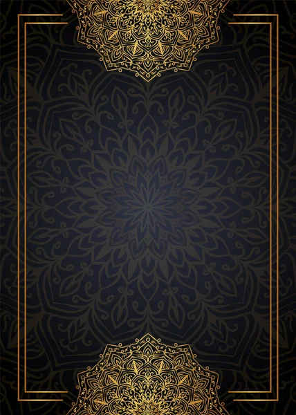 Vintage Ornate Gold Pattern Black Background — Stock Photo, Image