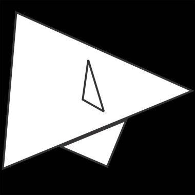Illustration of a black and white color icon on a black background